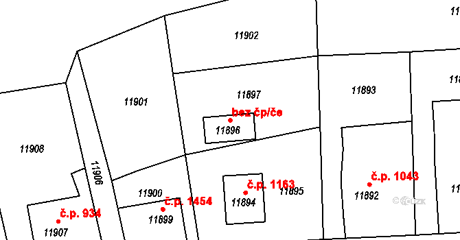 Vsetín 39546861 na parcele st. 11896 v KÚ Vsetín, Katastrální mapa
