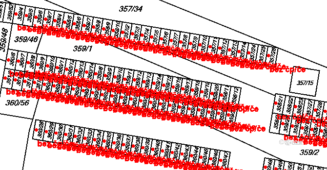 Rousínov 118 na parcele st. 359/15 v KÚ Rousínov u Vyškova, Katastrální mapa
