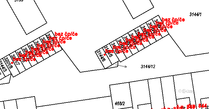 Třinec 40225861 na parcele st. 3144/6 v KÚ Lyžbice, Katastrální mapa