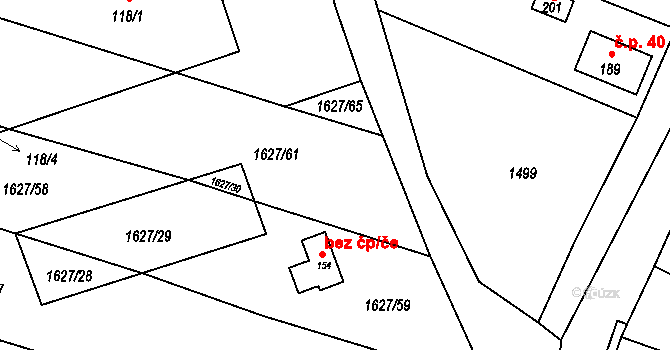 Černýšovice 40940861 na parcele st. 154 v KÚ Černýšovice, Katastrální mapa