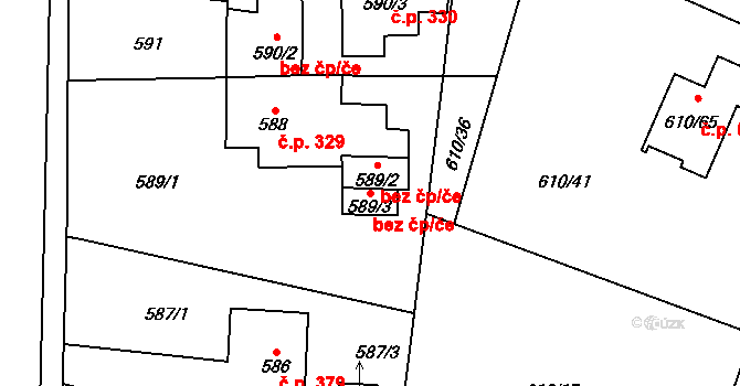 Petrovice u Karviné 42152861 na parcele st. 589/3 v KÚ Petrovice u Karviné, Katastrální mapa