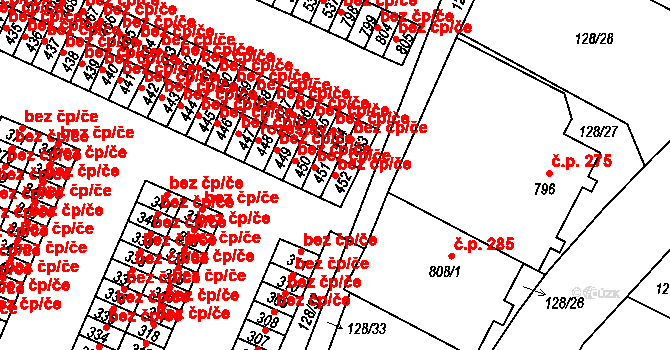 Františkovy Lázně 42320861 na parcele st. 452 v KÚ Horní Lomany, Katastrální mapa