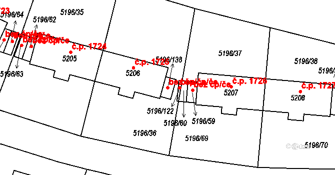 Frýdek-Místek 43121861 na parcele st. 5196/138 v KÚ Frýdek, Katastrální mapa