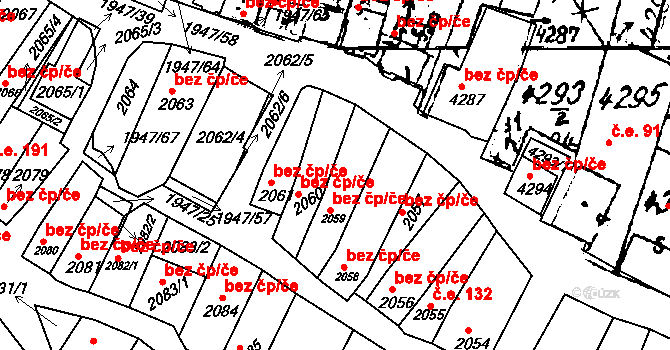 Mutěnice 128 na parcele st. 2059 v KÚ Mutěnice, Katastrální mapa