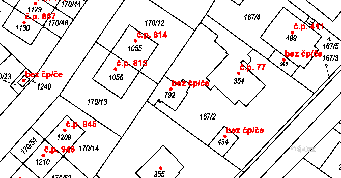 Líbeznice 43364861 na parcele st. 792 v KÚ Líbeznice, Katastrální mapa