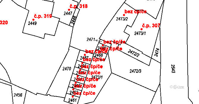 Jemnice 43373861 na parcele st. 2468 v KÚ Jemnice, Katastrální mapa
