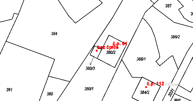 Ostrava 43885861 na parcele st. 380/3 v KÚ Koblov, Katastrální mapa