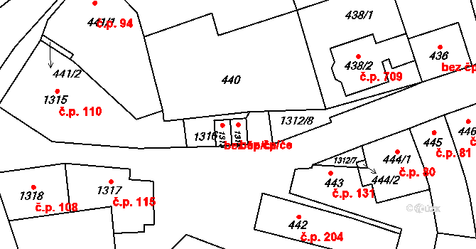 Velké Opatovice 44102861 na parcele st. 1314 v KÚ Velké Opatovice, Katastrální mapa