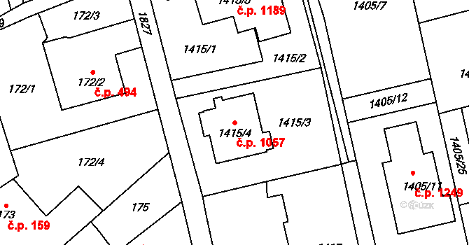 Kylešovice 1057, Opava na parcele st. 1415/4 v KÚ Kylešovice, Katastrální mapa