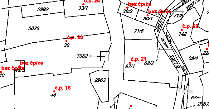 Loučka 44785861 na parcele st. 40/4 v KÚ Loučka I, Katastrální mapa