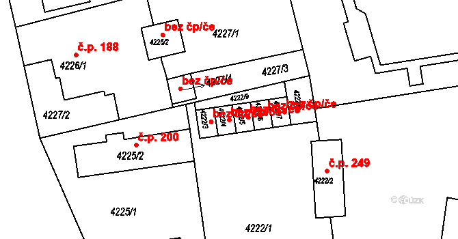 Frýdek-Místek 46645861 na parcele st. 4222/4 v KÚ Lískovec u Frýdku-Místku, Katastrální mapa