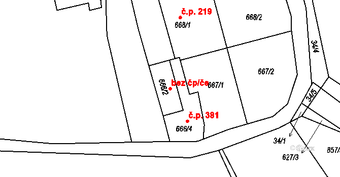 Loděnice 46990861 na parcele st. 666/2 v KÚ Loděnice u Berouna, Katastrální mapa