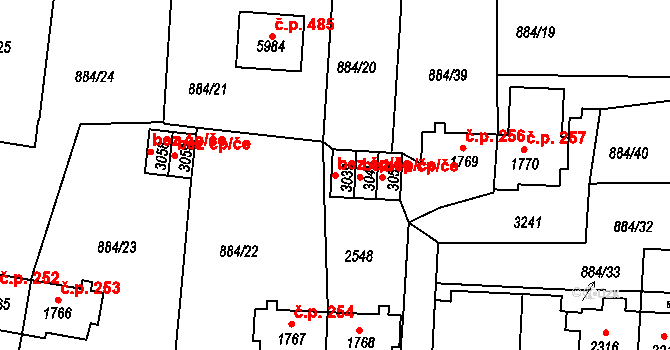 Trutnov 48601861 na parcele st. 3039 v KÚ Trutnov, Katastrální mapa