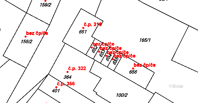 Kryry 49136861 na parcele st. 653 v KÚ Kryry, Katastrální mapa