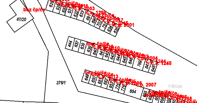 Černčice 2010 na parcele st. 641 v KÚ Černčice u Loun, Katastrální mapa