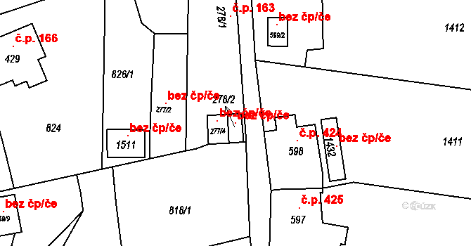 Benešov nad Ploučnicí 106726862 na parcele st. 278/2 v KÚ Benešov nad Ploučnicí, Katastrální mapa