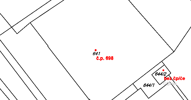 Moravský Krumlov 698 na parcele st. 641 v KÚ Moravský Krumlov, Katastrální mapa
