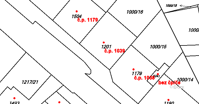 Lipník nad Bečvou I-Město 1039, Lipník nad Bečvou na parcele st. 1201 v KÚ Lipník nad Bečvou, Katastrální mapa