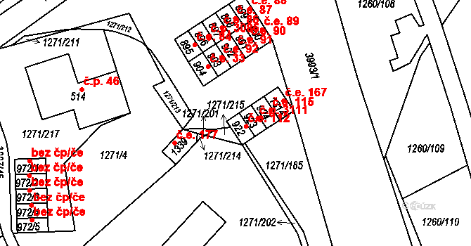 Pazderna 112, Vyškov, Katastrální mapa