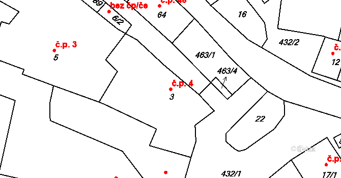 Palupín 4, Strmilov na parcele st. 3 v KÚ Palupín, Katastrální mapa