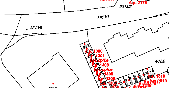 Pelhřimov 1300 na parcele st. 461/3 v KÚ Pelhřimov, Katastrální mapa