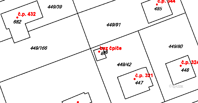 Merklín 39983862 na parcele st. 486 v KÚ Merklín u Přeštic, Katastrální mapa
