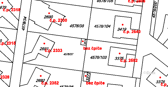 Žatec 40618862 na parcele st. 3514 v KÚ Žatec, Katastrální mapa