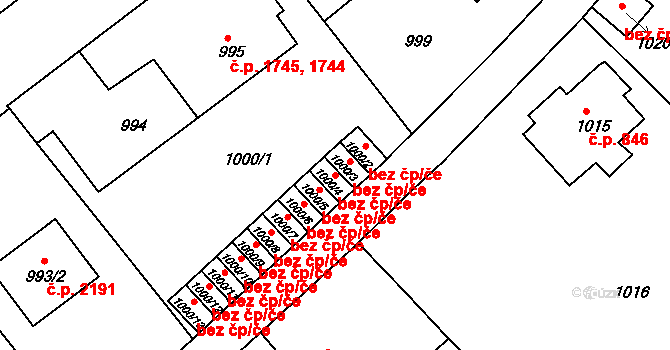 Česká Lípa 42238862 na parcele st. 1000/4 v KÚ Česká Lípa, Katastrální mapa