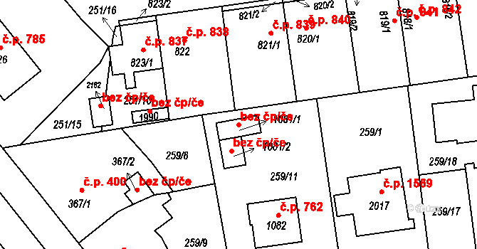 Ostrava 43905862 na parcele st. 1081/1 v KÚ Hrabůvka, Katastrální mapa