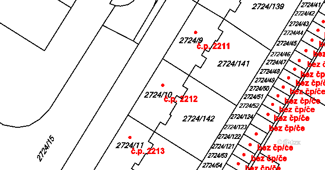 Předměstí 2212, Opava na parcele st. 2724/10 v KÚ Opava-Předměstí, Katastrální mapa