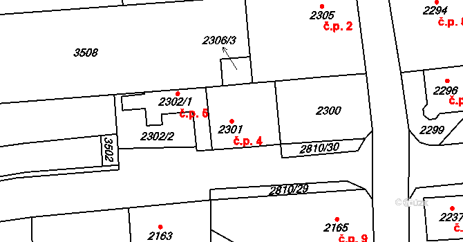 Borová 4, Bolatice na parcele st. 2301 v KÚ Bolatice, Katastrální mapa