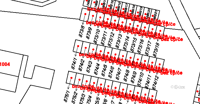 Nýřany 45745862 na parcele st. 874/4 v KÚ Nýřany, Katastrální mapa