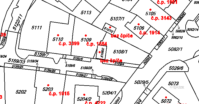 Chomutov 48974862 na parcele st. 5108/2 v KÚ Chomutov I, Katastrální mapa