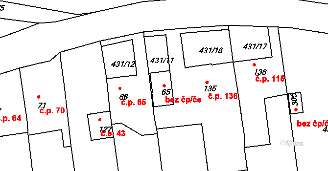 Neratovice 49541862 na parcele st. 65 v KÚ Mlékojedy u Neratovic, Katastrální mapa