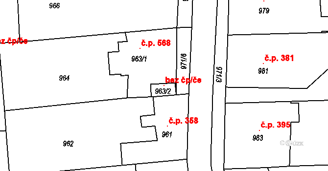 Batelov 50072862 na parcele st. 963/2 v KÚ Batelov, Katastrální mapa