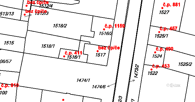 Ratíškovice 50292862 na parcele st. 1517 v KÚ Ratíškovice, Katastrální mapa