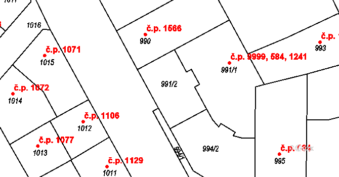 Žižkov 1241, Praha na parcele st. 991/2 v KÚ Žižkov, Katastrální mapa