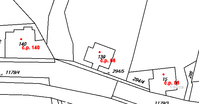 Horní Kamenice 66, Česká Kamenice na parcele st. 139 v KÚ Horní Kamenice, Katastrální mapa