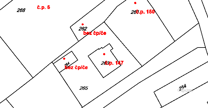Stachovice 147, Fulnek na parcele st. 263 v KÚ Stachovice, Katastrální mapa