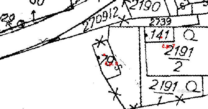 Zálesí 9, Horní Krupá na parcele st. 79 v KÚ Horní Krupá u Havlíčkova Brodu, Katastrální mapa
