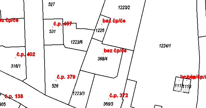 Benešov nad Ploučnicí 107585863 na parcele st. 368/4 v KÚ Benešov nad Ploučnicí, Katastrální mapa