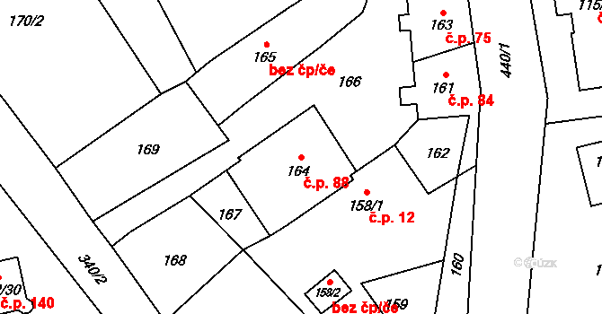 Edrovice 88, Rýmařov na parcele st. 164 v KÚ Edrovice, Katastrální mapa