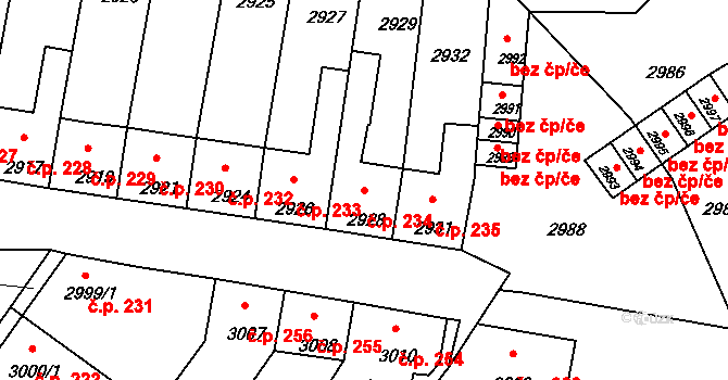 Mimoň I 234, Mimoň na parcele st. 2928 v KÚ Mimoň, Katastrální mapa