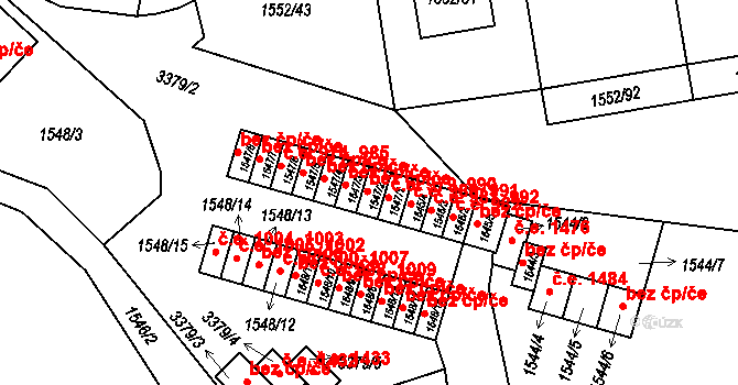 Pelhřimov 978,989 na parcele st. 1547/2 v KÚ Pelhřimov, Katastrální mapa