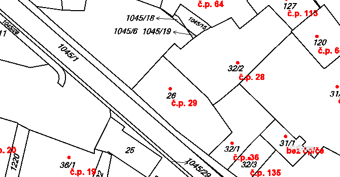 Staňkov II 29, Staňkov na parcele st. 26 v KÚ Staňkov-ves, Katastrální mapa