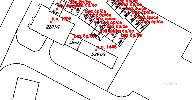 Bruntál 1446 na parcele st. 2291/3 v KÚ Bruntál-město, Katastrální mapa