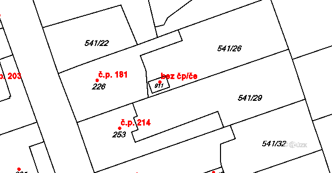 Šťáhlavy 40013863 na parcele st. 911 v KÚ Šťáhlavy, Katastrální mapa