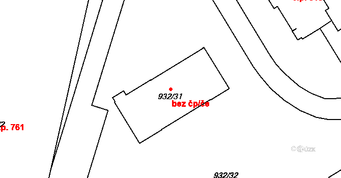 Bechyně 49196863 na parcele st. 932/31 v KÚ Bechyně, Katastrální mapa