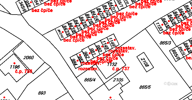 Rotava 50202863 na parcele st. 981 v KÚ Rotava, Katastrální mapa