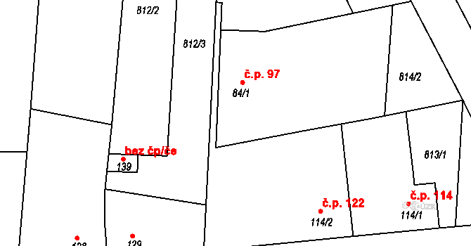 Radonice nad Ohří 97, Peruc na parcele st. 84/1 v KÚ Radonice nad Ohří, Katastrální mapa